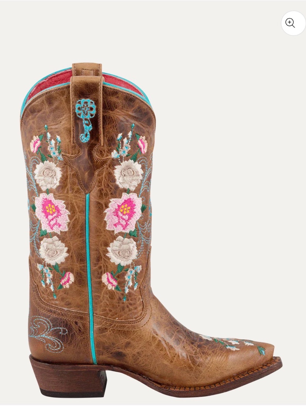 Macie Bean Honey Bunch Floral Embroidered Leather Western Boots Girls Size 11